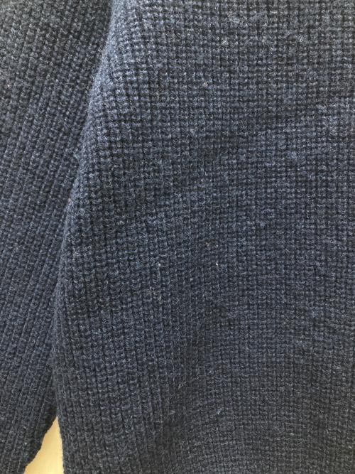 CHEMISE LACOSTE（シュミーズ ラコステ）CHEMISE LACOSTE (シュミーズ ラコステ) 畔編みラインニット ネイビー サイズ:40の古着・服飾アイテム