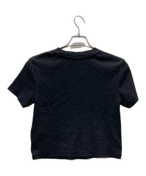 Calvin Klein Jeans（カルバンクラインジーンズ）Calvin Klein Jeans (カルバンクラインジーンズ) バッジリブ ショートスリーブ Tシャツ ブラック サイズ:Mの古着・服飾アイテム