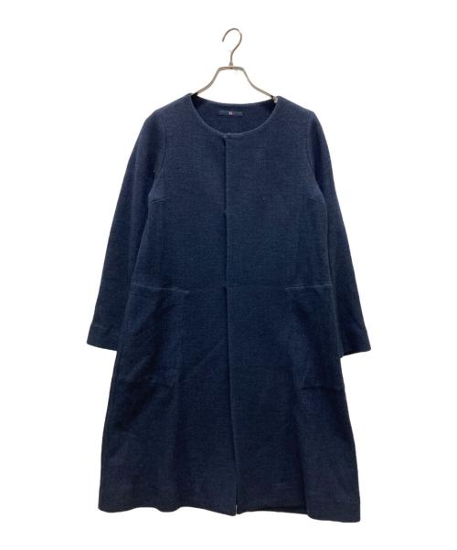 45R（フォーティファイブ・アール）45R (フォーティファイブ・アール) ノーカラーコート ネイビー サイズ:Sの古着・服飾アイテム
