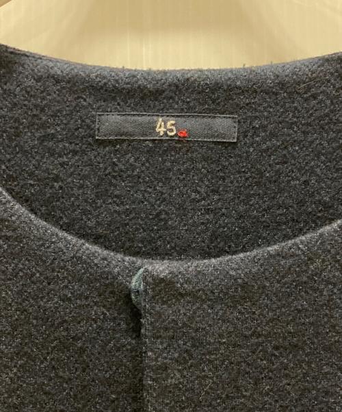45R（フォーティファイブ・アール）45R (フォーティファイブ・アール) ノーカラーコート ネイビー サイズ:Sの古着・服飾アイテム