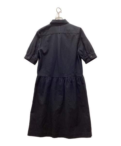 MARGARET HOWELL（マーガレットハウエル）MARGARET HOWELL (マーガレットハウエル) 半袖ギャザー ワンピース ネイビー サイズ:2の古着・服飾アイテム