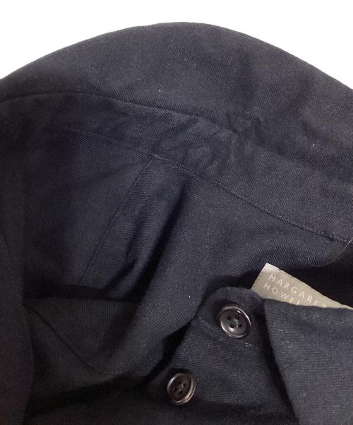 MARGARET HOWELL（マーガレットハウエル）MARGARET HOWELL (マーガレットハウエル) 半袖ギャザー ワンピース ネイビー サイズ:2の古着・服飾アイテム