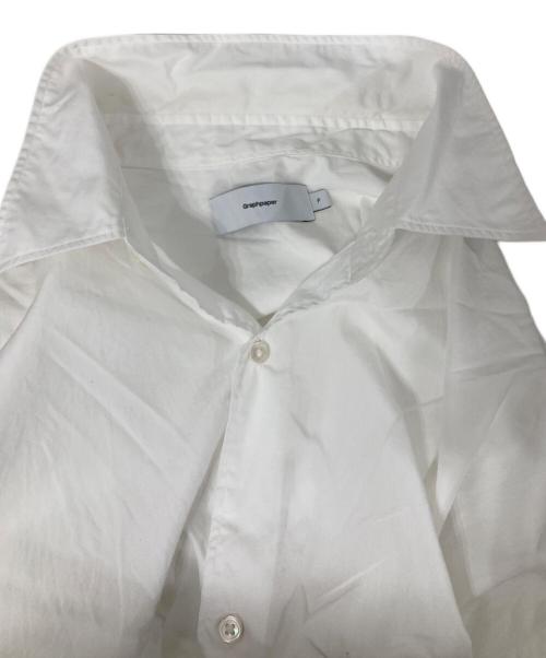 Graphpaper（グラフペーパー）Graphpaper (グラフペーパー) BROAD S/S OVERSIZED REGULAR COLLAR SHIRT ホワイト サイズ:Fの古着・服飾アイテム