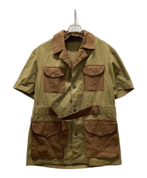 omero（オメロ）omero (オメロ) 半袖サファリシャツ カーキ サイズ:記載なしの古着・服飾アイテム