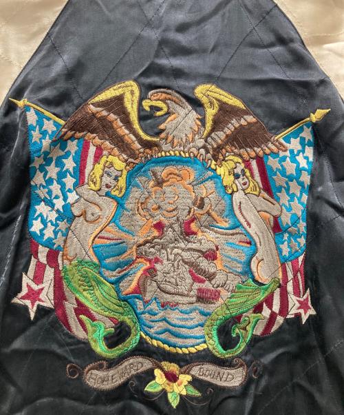 rouge dragon（ルージュドラゴン）rouge dragon (ルージュドラゴン) 刺繍スカジャン ブラック サイズ:Lの古着・服飾アイテム