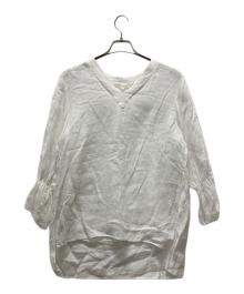 23区×LIBECO（ニジュウサンク×リベコ）の古着「フレア袖ブラウスワンピース」｜ホワイト