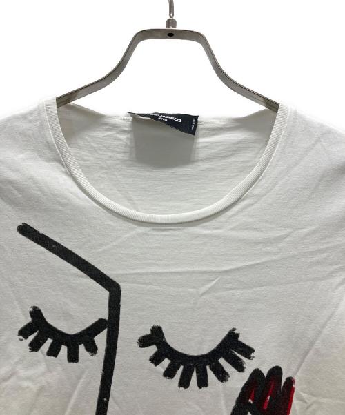 DSQUARED2（ディースクエアード）DSQUARED2 (ディースクエアード) プリントTシャツ ホワイト サイズ:XXSの古着・服飾アイテム