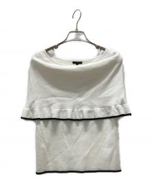 TO BE CHIC（トゥービーシック）の古着「フリルデザイン ノースリーブニット」｜ホワイト