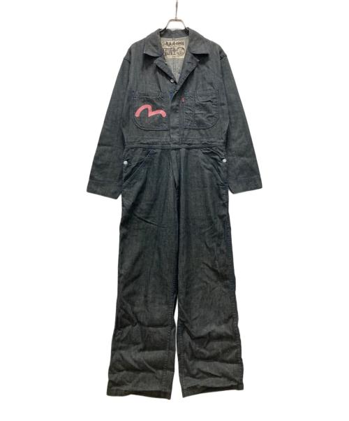 EVISU（エヴィス）EVISU (エヴィス) 新恵美寿神頭カモメペイントオールインワン/つなぎ ネイビー サイズ:42の古着・服飾アイテム
