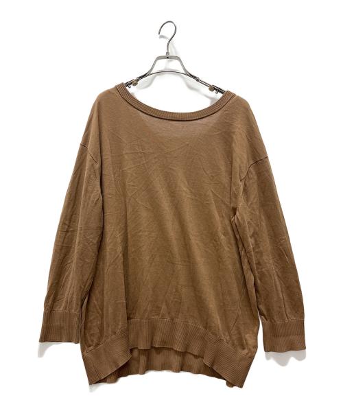 ATON（エイトン）ATON (エイトン) 後ろVネックニット ブラウン サイズ:2の古着・服飾アイテム