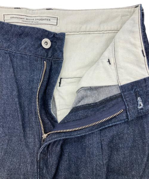 GRANDMA MAMA DAUGHTER（グランマママドーター）GRANDMA MAMA DAUGHTER (グランマママドーター) デニムタックワイドパンツ インディゴ サイズ:Ⅿの古着・服飾アイテム