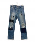 Rugby Ralph Laurenラグビーラルフローレン）の古着「パッチ・ダメージデニムパンツ」｜インディゴ