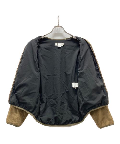 Gymphlex（ジムフレックス）Gymphlex (ジムフレックス) ジップアップ ノーカラー フリースジャケット ブラウン サイズ:12の古着・服飾アイテム
