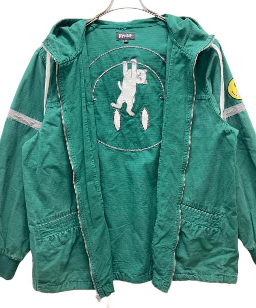 RIPNDIP（リップンディップ）RIPNDIP (リップンディップ) バック スマイル刺繍ジャケット グリーン サイズ:XLの古着・服飾アイテム
