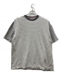 PAUL SMITH（ポールスミス）の古着「ジャカード ボーダー 半袖カットソー」｜ホワイト