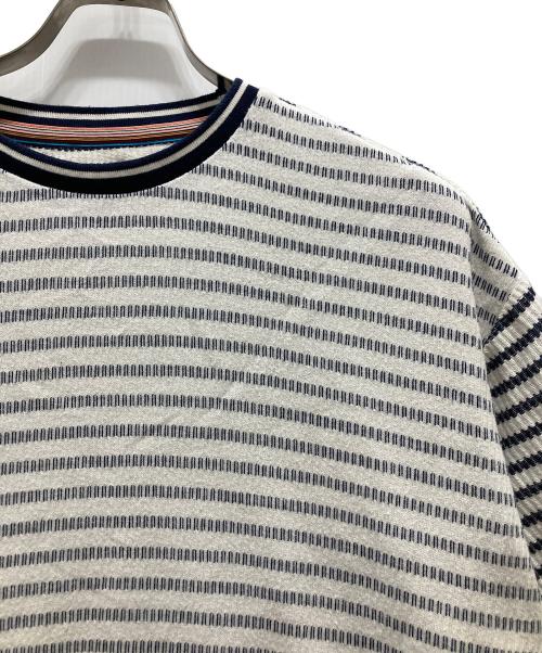 PAUL SMITH（ポールスミス）PAUL SMITH (ポールスミス) ジャカード ボーダー 半袖カットソー ホワイト サイズ:Mの古着・服飾アイテム