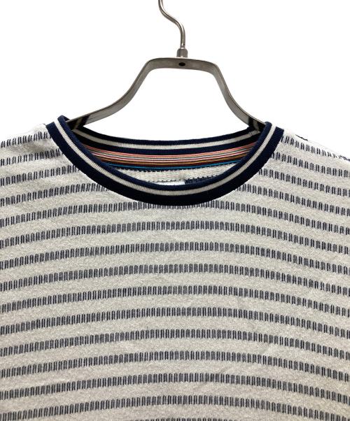 PAUL SMITH（ポールスミス）PAUL SMITH (ポールスミス) ジャカード ボーダー 半袖カットソー ホワイト サイズ:Mの古着・服飾アイテム
