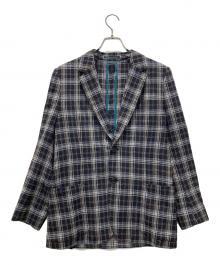 PAUL SMITH（ポールスミス）の古着「ブークレチェック 2Bテーラードジャケット」｜ネイビー