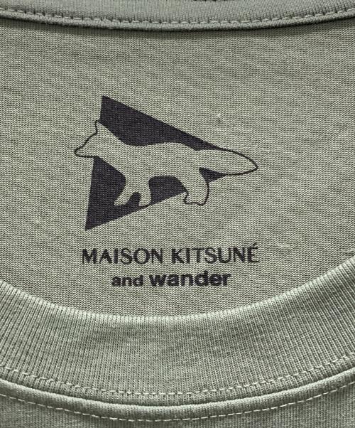 maison kitsune（メゾンキツネ）MAISON KITSUNE (メゾンキツネ) and wander (アンドワンダー) プリントTシャツ グリーン サイズ:Lの古着・服飾アイテム