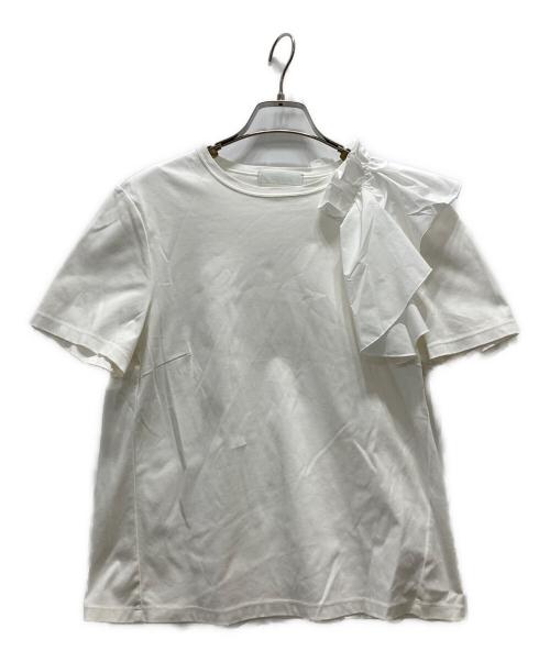 CELFORD（セルフォード）CELFORD (セルフォード) アシメフリルギャザーカットソー ホワイト サイズ:Mの古着・服飾アイテム