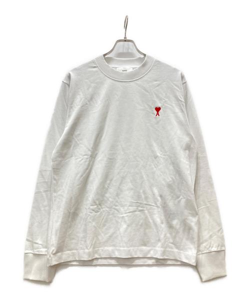 AMI Alexandre Mattiussi（アミアレクサンドルマテュッシ）AMI Alexandre Mattiussi (アミアレクサンドルマテュッシ) ハートロゴ刺繍カットソー ホワイト サイズ:M 未使用品の古着・服飾アイテム