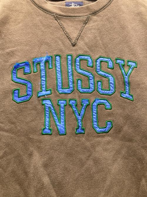 stussy（ステューシー）stussy (ステューシー) 古着カレッジロゴスウェット カーキ サイズ:Lの古着・服飾アイテム