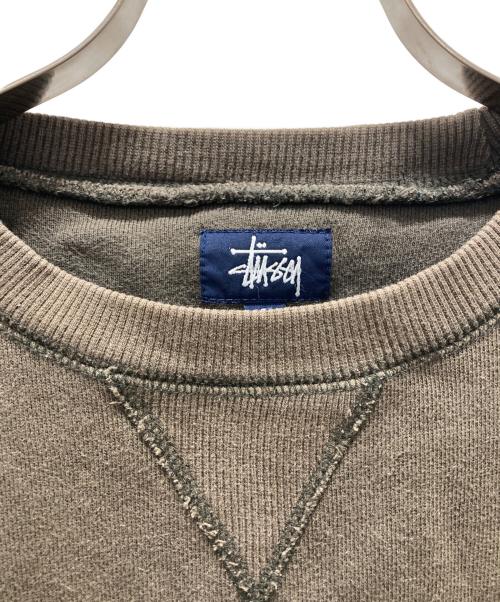 stussy（ステューシー）stussy (ステューシー) 古着カレッジロゴスウェット カーキ サイズ:Lの古着・服飾アイテム