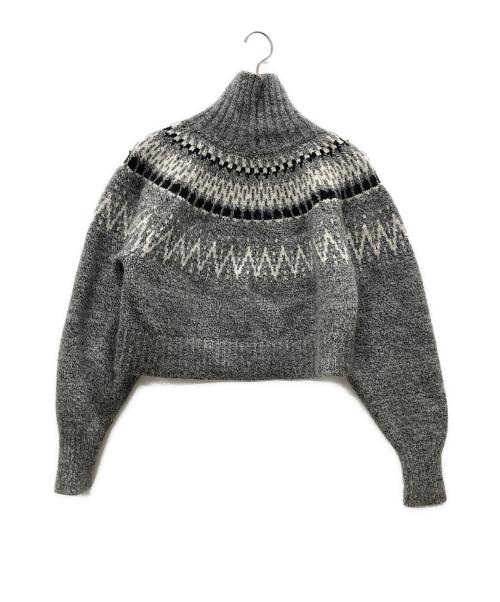 MIESROHE（ミースロエ）MIESROHE (ミースロエ) クロップドノルディックニット グレー サイズ:FREEの古着・服飾アイテム