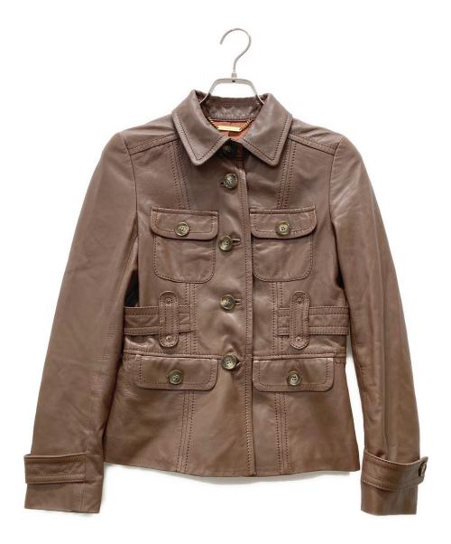 MICHAEL KORS（マイケル・コース）MICHAEL KORS (マイケル・コース) ラムレザージャケット ブラウン サイズ:4の古着・服飾アイテム