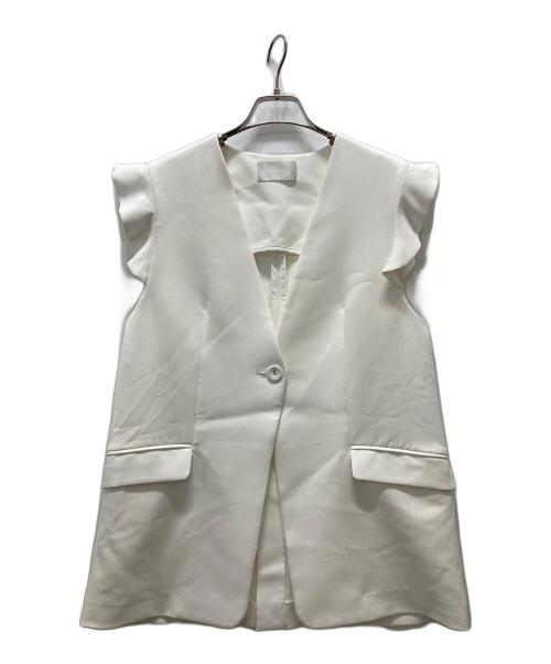 CELFORD（セルフォード）CELFORD (セルフォード) フリルスリーブジレ ホワイト サイズ:Fの古着・服飾アイテム