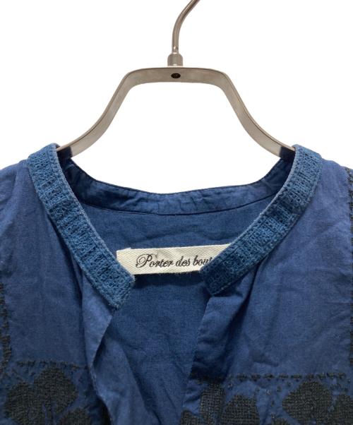 porter des boutons（ポルテデブトン）porter des boutons (ポルテデブトン) 刺繍ブラウス ネイビー サイズ:表記なしの古着・服飾アイテム
