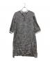 fog linen work（フォグリネンワーク）の古着「リネンチェックブラウスワンピース」｜グレー