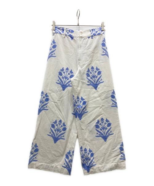 SZ Blockprints（エスゼットブロックプリント）SZ Blockprints (エスゼットブロックプリント) ディスコパンツ ホワイト サイズ:Sの古着・服飾アイテム