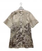 MIESROHEミースロエ）の古着「ピンクタックシアー半袖シャツワンピース」｜ベージュ