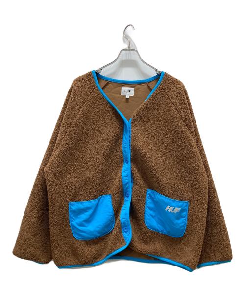 HUF（ハフ）HUF (ハフ) SHERPA JACKET シェルパ ボアジャケット ブラウン サイズ:Lの古着・服飾アイテム