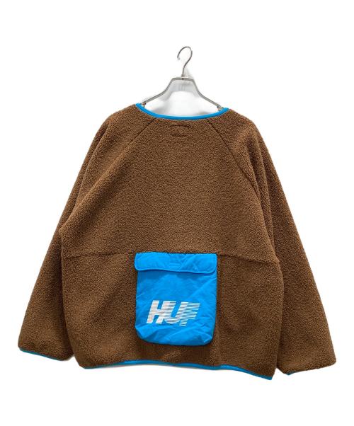 HUF（ハフ）HUF (ハフ) SHERPA JACKET シェルパ ボアジャケット ブラウン サイズ:Lの古着・服飾アイテム