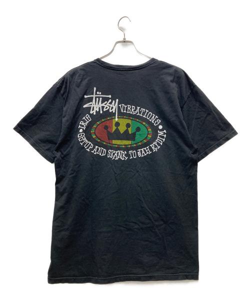 stussy（ステューシー）stussy (ステューシー) ラスタ クラウンプリントTシャツ ブラック サイズ:Lの古着・服飾アイテム