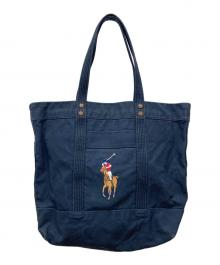 POLO RALPH LAUREN（ポロ・ラルフローレン）の古着「ラージトートバッグ」｜ネイビー