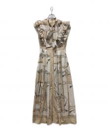 eimy istoire（エイミーイストワール）の古着「EMチェーンスカーフ付きフリルワンピース」｜イエロー