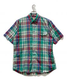 THE FOX COLLECTION（ザフォックス コレクション）の古着「半袖チェックシャツ」｜ライトグリーン