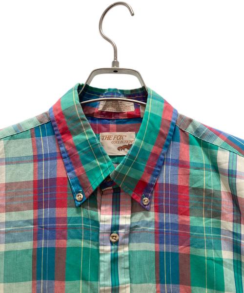 THE FOX COLLECTION（ザフォックス コレクション）THE FOX COLLECTION (ザフォックス コレクション) 半袖チェックシャツ ライトグリーン サイズ:Lの古着・服飾アイテム