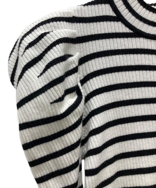 HER LIP TO（ハーリップトゥ）Her lip to (ハーリップトゥ) ボリュームスリーブボーダーニット ホワイト サイズ:S 未使用品の古着・服飾アイテム