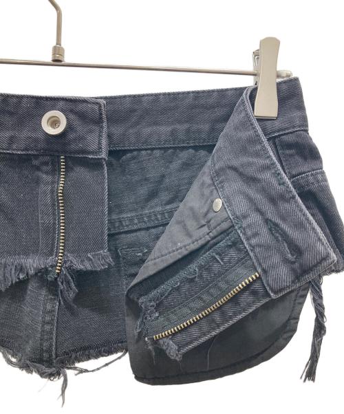 DIESEL（ディーゼル）DIESEL (ディーゼル) Belt High Waist Skirt ブラック サイズ:26の古着・服飾アイテム