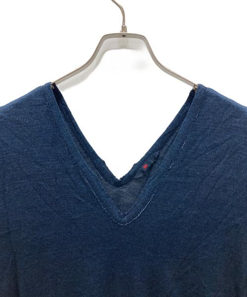 45R（フォーティファイブ・アール）45R (フォーティファイブ・アール) インディゴニットワンピース ネイビーの古着・服飾アイテム