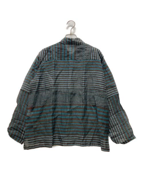 HaaT ISSEY MIYAKE（ハート イッセイ ミヤケ）HaaT ISSEY MIYAKE (ハート イッセイ ミヤケ) ランダムストライプシアーシャツ グリーン サイズ:2の古着・服飾アイテム