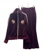 &ellecyアンドエルシー）の古着「ネコベロアセットアップ」｜パープル