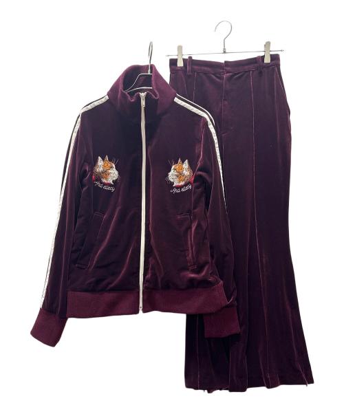 &ellecy（アンドエルシー）&ellecy (アンドエルシー) ネコベロアセットアップ パープル サイズ:Mの古着・服飾アイテム
