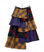 &ellecyアンドエルシー）の古着「MIXチェックスカート」｜マルチカラー