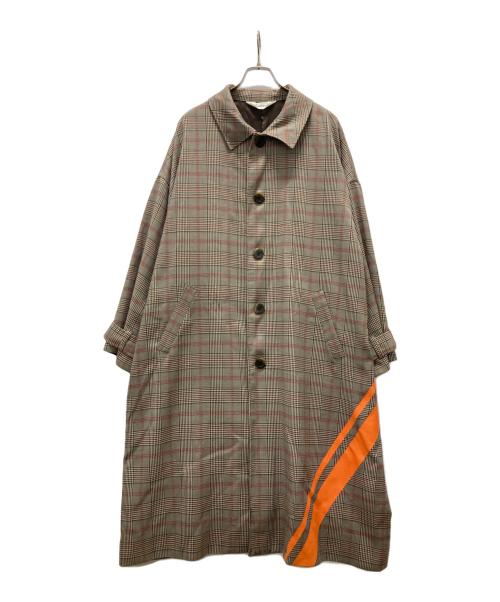 &ellecy（アンドエルシー）&ELLECY (アンドエルシー) チェック柄オーバーサイズコート グレー サイズ:Mの古着・服飾アイテム