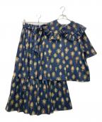 &ellecyアンドエルシー）の古着「総柄セットアップブラウス」｜ネイビー